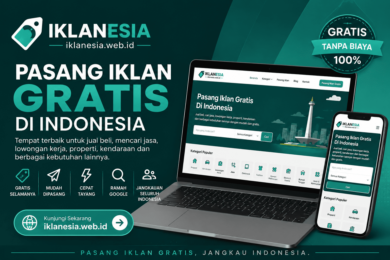Pasang Iklan Gratis Langsung Tayang