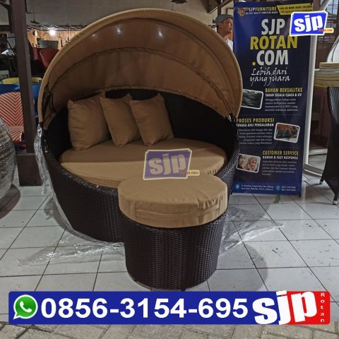 pabrik pengrajin produsen sofa malas santai rotan sintetis model orbit